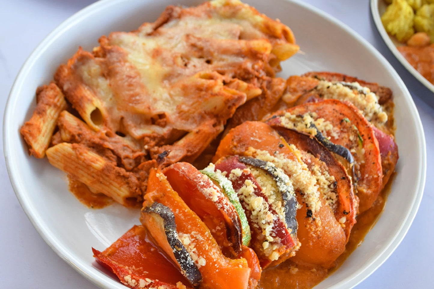 Ratatouille con Pasta Arrabiata