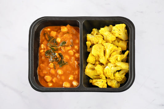 Garbanzos con acelgas y coliflor al curry