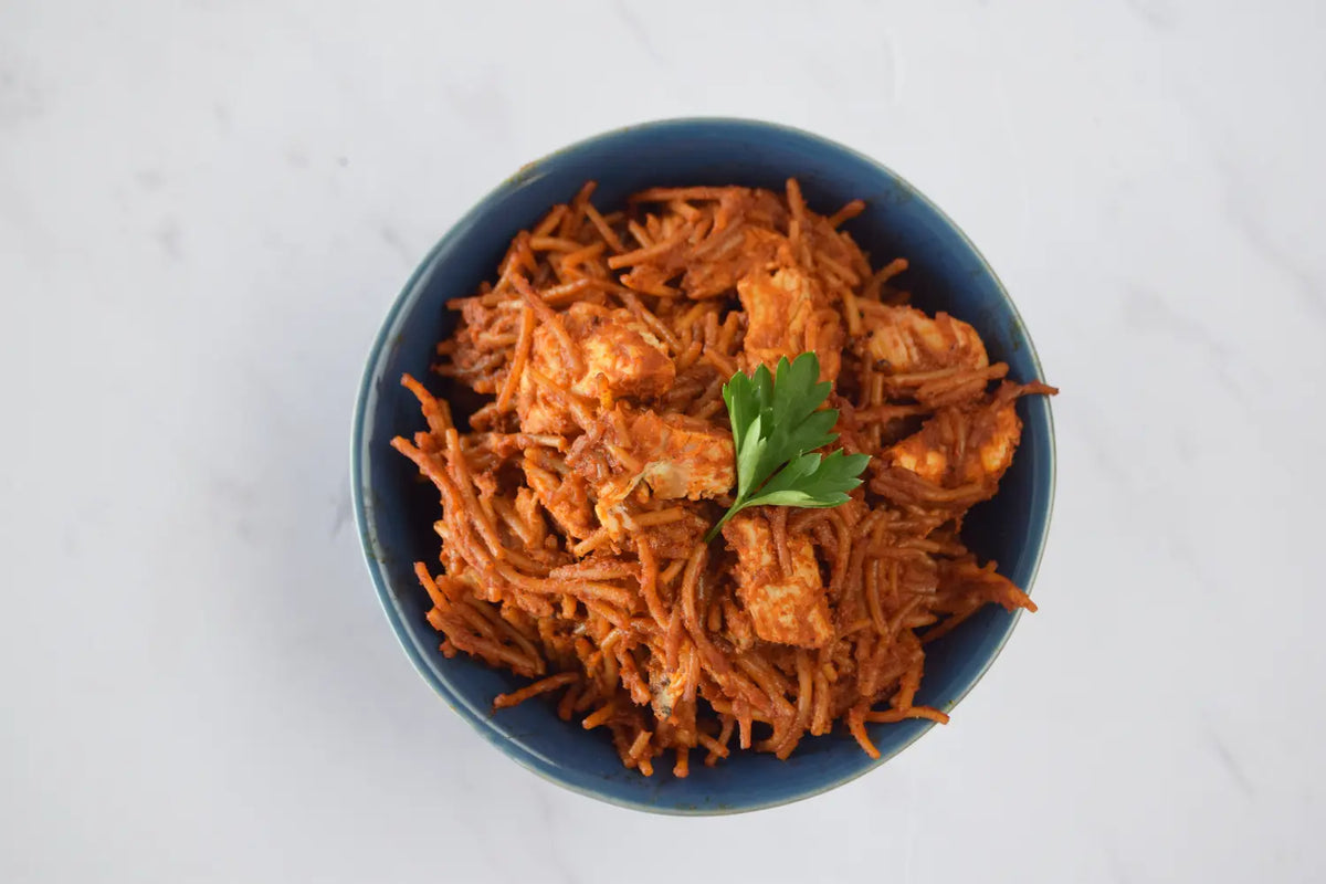 Fideo 3 chiles con pollo al grill
