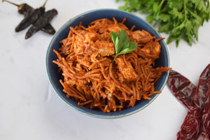 Fideo 3 chiles con pollo al grill
